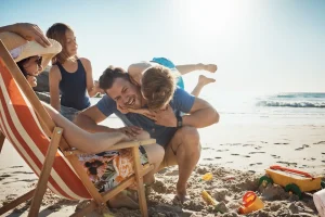 Family at the beach